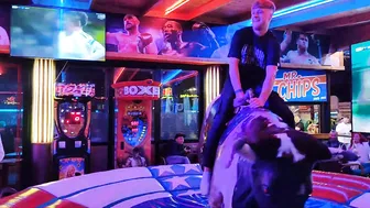 Mechanical bull riding ♥️♥️♥️♥️ midnight bull riding in benidorm #3