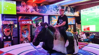 Mechanical bull riding ♥️♥️♥️♥️ midnight bull riding in benidorm #6