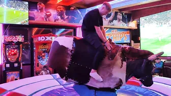 Mechanical bull riding ♥️♥️♥️♥️ midnight bull riding in benidorm #7