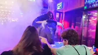 Mechanical bull riding midnight May 1st 2024 in Benidorm ♥️♥️fun night in Benidorm #9