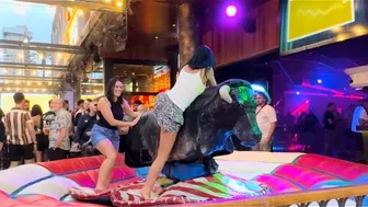 Mechanical bull riding may 2nd 2024 in Benidorm Spain ????????