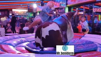 Beautiful mechanical bull riding March 1st 2024 in Benidorm ♥️♥️♥️♥️l ♉ #1