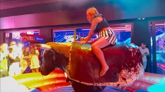 Mechanical bull riding with pool party in hotel marina resort Benidorm 19th of May 2024