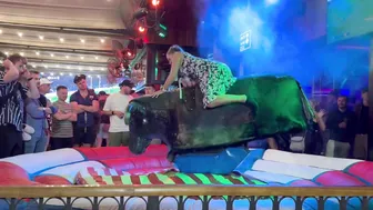 Beautiful lady riding mechanical bull April 30th 2024 in Benidorm Spain ♥️♥️♥️♥️ #5