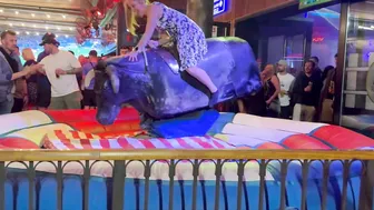 Beautiful lady riding mechanical bull April 30th 2024 in Benidorm Spain ♥️♥️♥️♥️ #6