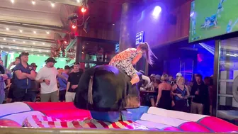 Beautiful lady riding mechanical bull April 30th 2024 in Benidorm Spain ♥️♥️♥️♥️ #8