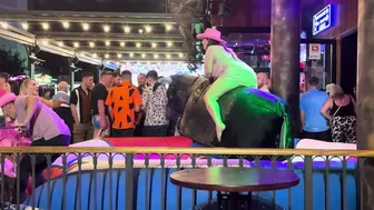 Mechanical bull riding May 3rd 2024 in Benidorm Spain ♥️♥️♥️♥️ #1