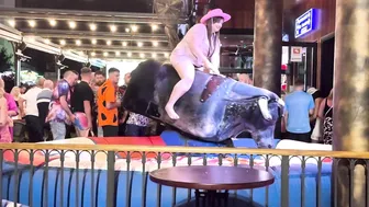 Mechanical bull riding May 3rd 2024 in Benidorm Spain ♥️♥️♥️♥️ #9