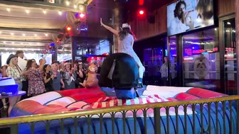 Mechanical bull riding April 18th 2924 in Benidorm Spain ♥️♥️♥️♥️ #4