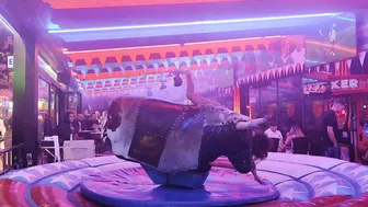 Mechanical bull riding midnight fun November 19th 2023 in benidorm #3