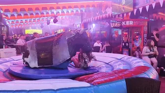 Mechanical bull riding midnight fun November 19th 2023 in benidorm #4