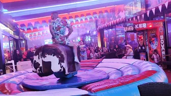 Mechanical bull riding midnight fun November 19th 2023 in benidorm #6