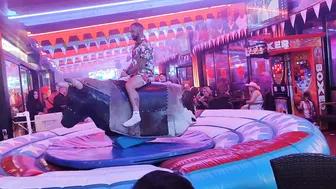 Mechanical bull riding midnight fun November 19th 2023 in benidorm #7