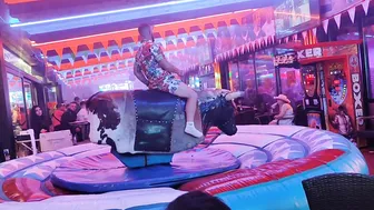 Mechanical bull riding midnight fun November 19th 2023 in benidorm #8