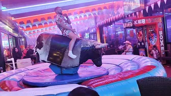 Mechanical bull riding midnight fun November 19th 2023 in benidorm #9