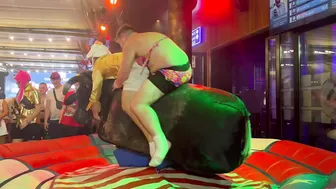 Mechanical bull riding March 19th 2924 in Benidorm Spain #6