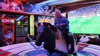 Mechanical bull riding,/ mum on the bull in Benidorm #6