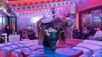 Amazing fun night mechanical bull riding October 29th 2023 in Benidorm ????♉