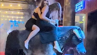 Riding mechanical bull on the street of Benidorm Spain May 25th 2024♥️♥️ #1