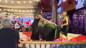 Riding mechanical bull on the street of Benidorm Spain May 25th 2024♥️♥️ #3