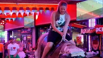 Last night mechanical bull riding ???? August 29th 2023 Benidorm.