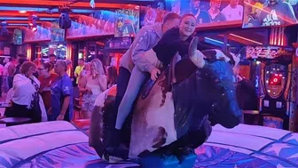 Mechanical bull riding March 17th 2024 in Benidorm ????????????