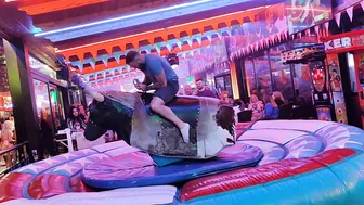 Mechanical bull riding January 1st 2024 in Benidorm ♉ #2