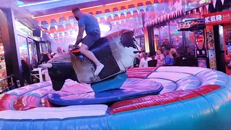 Mechanical bull riding January 1st 2024 in Benidorm ♉ #4