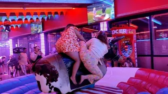 Friends ridding mechanical bull July 26th 2023 in benidorm ♥️♥️ #1