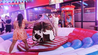 Friends ridding mechanical bull July 26th 2023 in benidorm ♥️♥️ #2