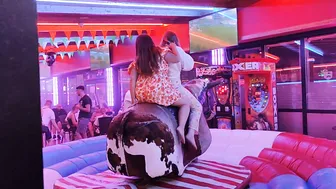 Friends ridding mechanical bull July 26th 2023 in benidorm ♥️♥️ #5