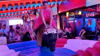 Am happy that she likes to ride this bull in benidorm ♉