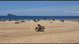 walking through poniente beach