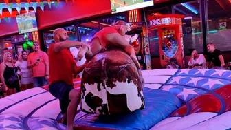 Mechanical bull riding is my hubby October 20th 2023 in Benidorm ♉