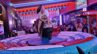 having good time in mechanical bull riding October 22nd 2023 in Benidorm ♉