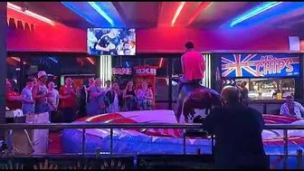 riding bull in the red lion #1