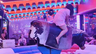 mechanical ladies bull ridding August 23rd 2023 in benidorm Spain's ♥️♥️ #10