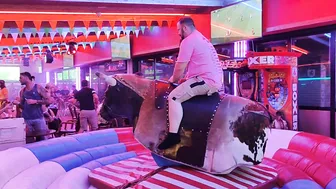 mechanical bull riding 21st of August 2923 in Benidorm Spain #6