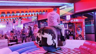 mechanical bull riding 21st of August 2923 in Benidorm Spain #7