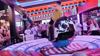 holidays girl ride bull in benidorm 05♥️♥️bull riding in benidorm 05♥️♥️ #9