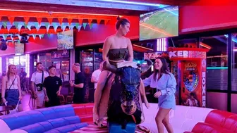 Lady Ridding Mechanical Bull 4th of Augost in Benidorm ????