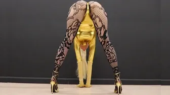 YOGA ART IN GOLDEN HEELS