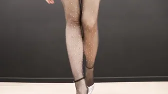 Black Dress Silver Tights Try On #4