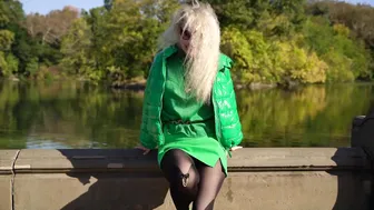 Black Pantyhose Photoshoot in Central Park #10