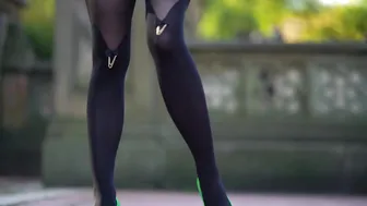 Black Pantyhose Photoshoot in Central Park #4