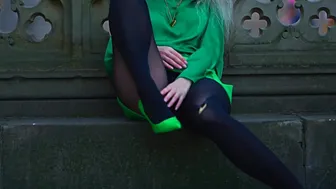 Black Pantyhose Photoshoot in Central Park #8