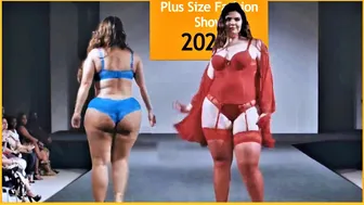 BBW Plus Size Model In Lingerie Fashion Show 2023 #1