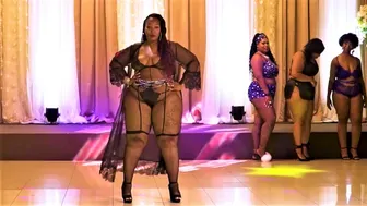 Plus Size Curvy Women's Walking in Lingerie - Plus Size Fashion Show