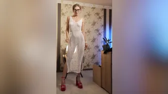 [4K TRANSPARENT] Sheer Try On Haul Dresses With Tina #7