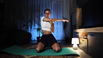 Yoga stretching with me in transparent skirt #2